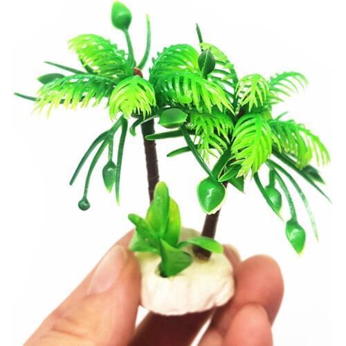Aquarium Fish Tank Artificial Coconut Tree Water Plant Ornament Landscape Decor