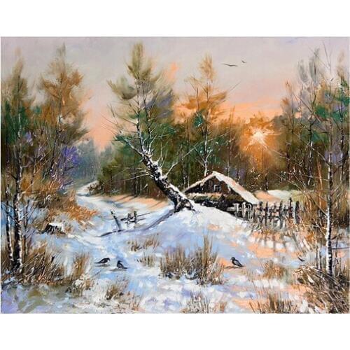 Diamond embroidery mosaic 3D Diy diamond paintings drill rhinestone Hand made needlework By numbers Snow forest pictures Y481