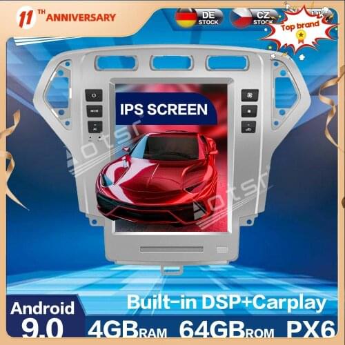 Aotsr 10.4 inch Vertical Tesla PX6 Android 9.0 RAM 4GB CARPLAY Car Radio Player For Ford Mondeo MK4 2007+Car GPS Navigation DSP