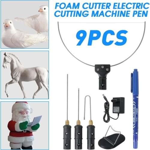 KiWARM 9PCS Foam Cutter Cutting Machine Electric Cutting Pen Styrofoam Cutter with Adapter Hot Heating Wire DIY Handmade Crafts