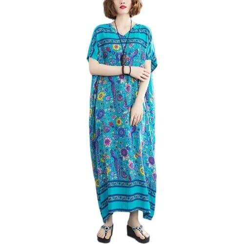 ARCSINX Boho Womens Dress Large Size 4XL 5XL 6XL Summer Dresses And Sundresses Casual Sleeveless Cotton Long Dress Women 7XL