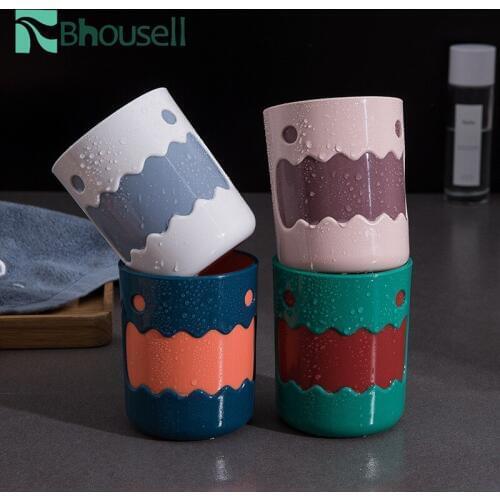 Mouth Cup PP Plastic Brush Cup Multifunction Couple Rinse Cup Brush Holder Travel Toothpaste Cup Bathroom Accessories