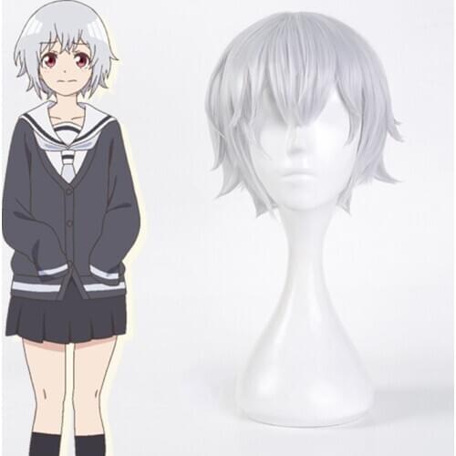Comic Anime Senryuu Shoujo Cosplay Wig Yakobe Kino Cosplay Wig Hair Short White Straight Synthetic wig girl Cosplay Accessories