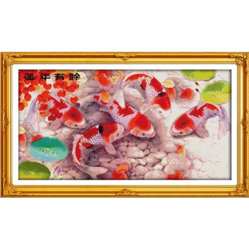 Surplus year after year cross stitch kit 14ct 11ct pre stamped canvas cross stitching animal embroidery DIY handmade needlework