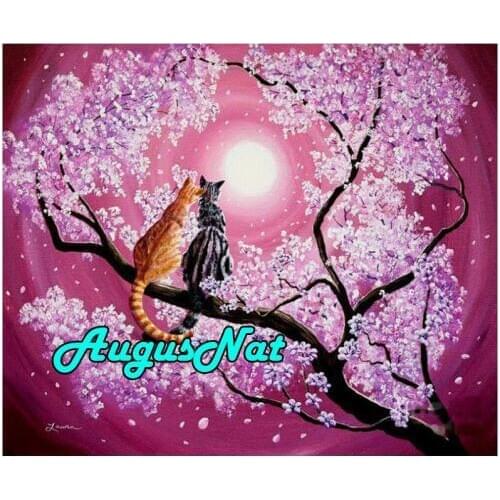 Moon diamond painting cats lover diamant embroidery picture animals diamond dots tree oil paint by numbers canvas new arrivals