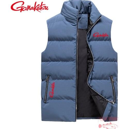 Gamakatsu Fishing Suit Men Warm Sleeveless Vest Autumn and Winter Comfortable Casual Breathable Jacket Cotton Winter Down Jacket