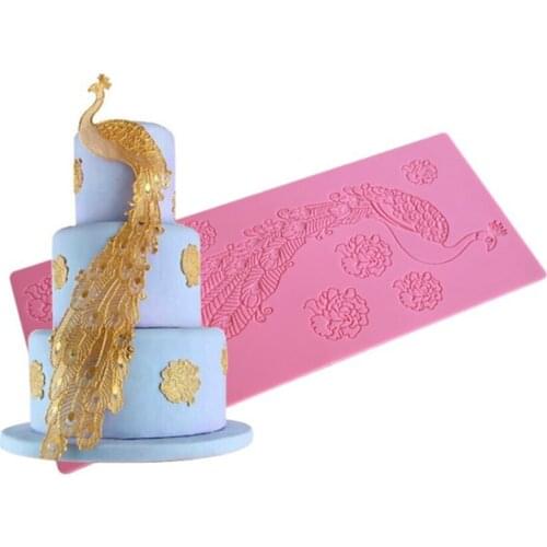 Lace Chocolate Cake Mold Peacock Shape Cake Decoration Tool Mousse Dessert Silicone Cake Mold DIY Handmade Cake Mold