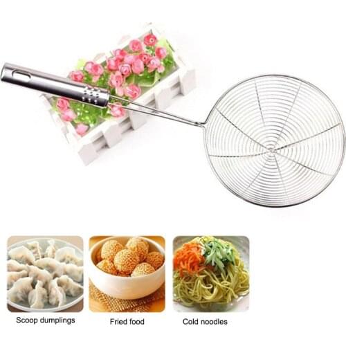 Kitchen Stainless Steel Mesh Strainer Colander Cookware Oil Strainer Flour Sifter with Handle Frying Tools