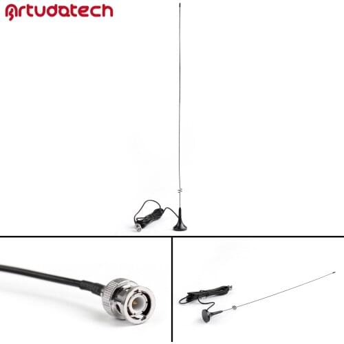 Artudatech 1Pcs UT-108 BNC Magnet Antenna VHF UHF For Kenwood TK100 TK200 For Icom IC-V8 IC-V82 Radio