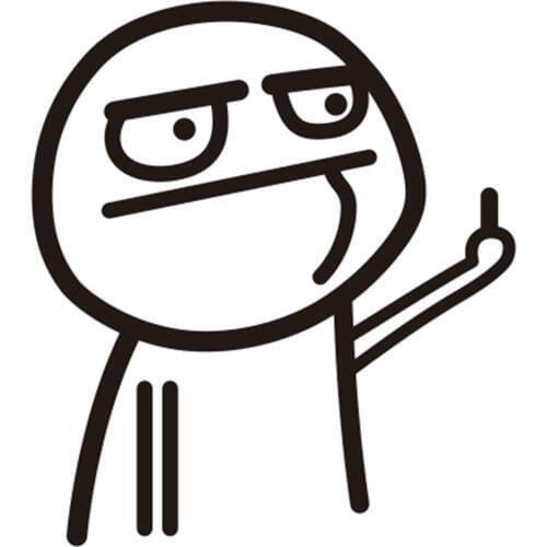 Cartoon JDM Funny Middle Finger Reflective Vinyl Sticker for Car Laptop Motorcycle Decal