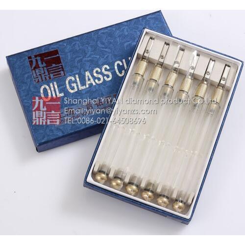 6pcs glass cutter set oil filled and caibide tipped with plastic handle durable tile glass cutting tools free shipping