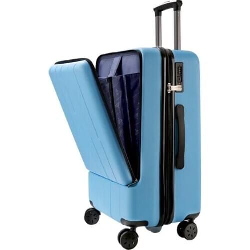 New Fashion 20"24"inch Zipper with Front convenient pocket travel bag Rolling luggage carry on trolley suitcase for men&women