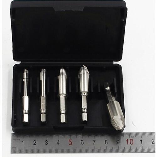New 5pcs / set Hexagonal Shank 1/4 '' Broken Damage Screw Titanium Screw Remover Extractor Set Stripped Screw Extractor