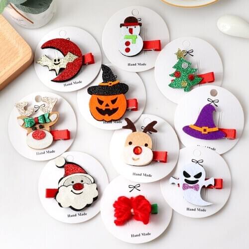 New Christmas Hair clip children Halloween and Christmas hairpin hair accessories Headwear Girl Christmas Hair accessories gift