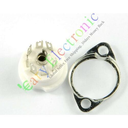 Wholesale and retail 20pc MINI 7pin Ceramic vacuum tube sockets valve base B7G 6AU6 EF95 6C4 6X4 amp free shipping