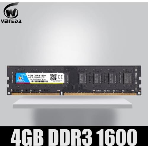 VEINEDA dimm Ram DDR3 4GB/8GB 1333MHZ/1600MHz Desktop Memory 240pin 1.5V PC3-12800 DIMM for Intel andAMD