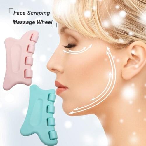 Portable Plastic Facial Scraping Board Face Massage Relaxation Roller Plate Relaxation Facial Scraping Board Health Care