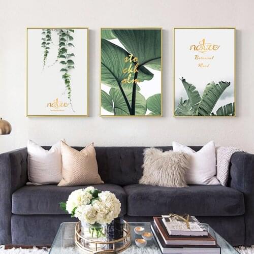Nordic style posters and prints living room tropical green plants leaves canvas painting wall art pictures Scandinavian home dec