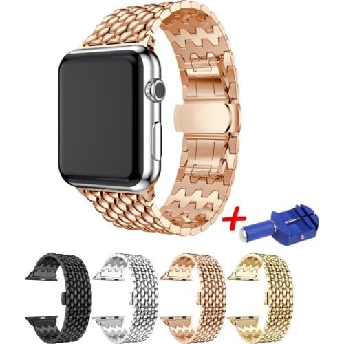 Stainless steel Strap for Apple watch band 42mm/38mm iWatch 4 band 44mm 40mm Butterfly watchband bracelet Apple watch 4 3 2 1