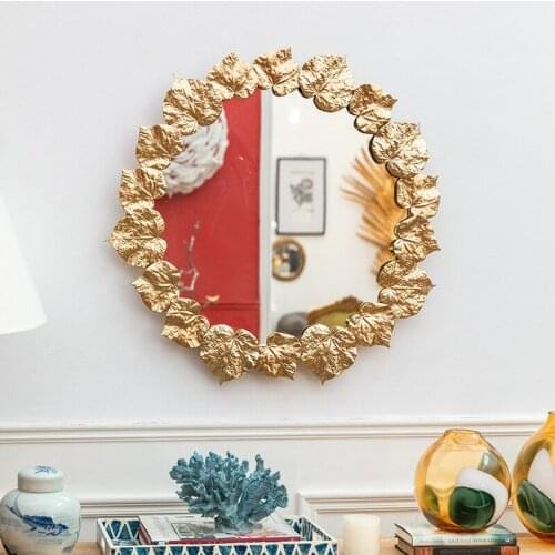 Modern Fashion Luxury Copper Mirror Wall Decoration Bathroom Mirror Living Room Mirror