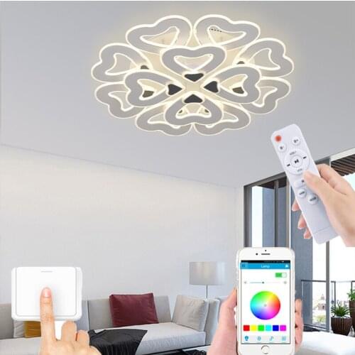 Smart remote control dimming LED lamp bedroom ceiling lamp living room lighting creative dining room lamp acrylic highlight lamp
