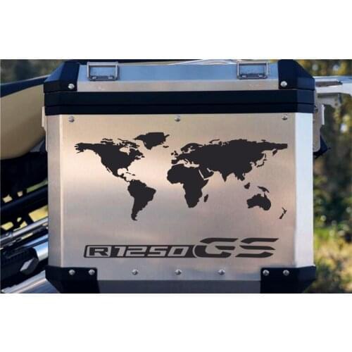 Motorcycle Reflective Decal "World Adventure Map" for Touratech Pannier Moto Box stickers For R1250GS r1250 gs