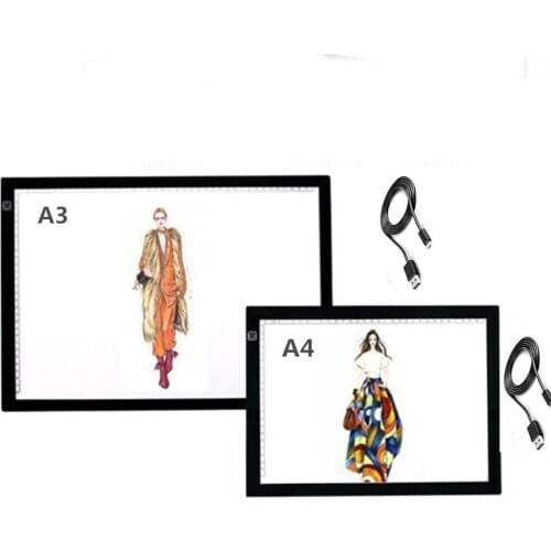 A3 / A4 LED Tracing Light Box Ultra Thin Stepless Dimmable Brightness Artcraft Light Table Pad Board with Scale