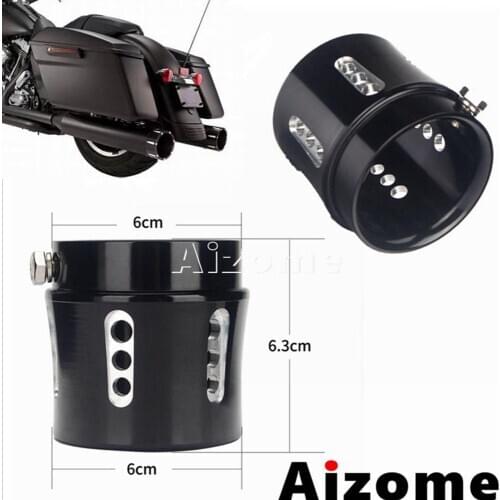 Universal Motorcycle Exhaust Tip Aluminum 2.5" Straight Cut Exhaust Pipes End Cover For Harley Touring Cafe Racer Bobber Chopper