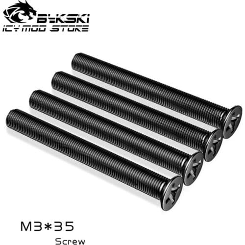 Bykski Water Cooling Row Screw 6/30/35mm Water Cooling Accessories Black Mounting Screw 1 Set M3X6/M3X30/M3X35