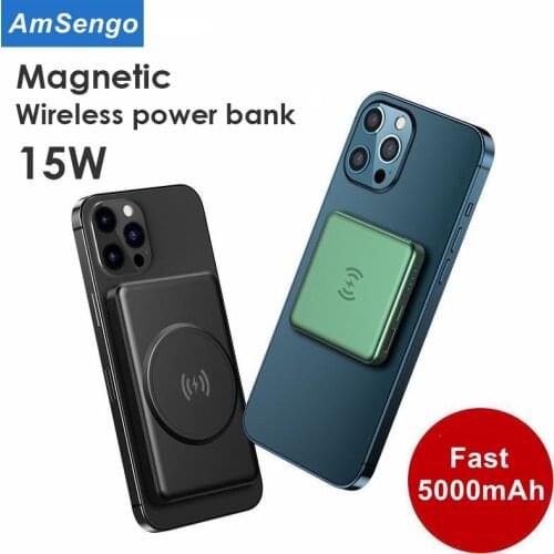 5000mAh Magnetic Wireless Power Banks For iPhone 12 12Pro Max For MagSafe External Battery Fast Charging Power Bank Case Battery