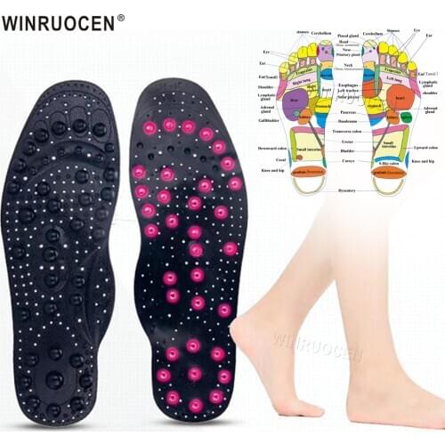 Enhanced Upgrade 68 magnets Slimming Foot Massage Insoles Therapy Acupressure Magnetic Insole Non-Slip Insoles Foot Pad