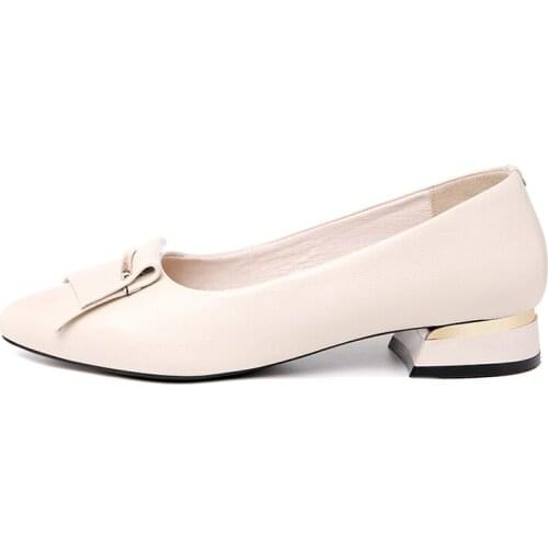 Pointed-Toe Square-Heel Single Shoes With Foot Solid Color WomenS Shoes Waterproof Platform WomenS Shoes