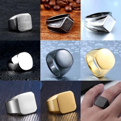 Golden Tiger Gothic Titanium Kull Stone Rings Punk Rock 316L Stainless Steel Finger Ring Mens Biker Male Jewelry