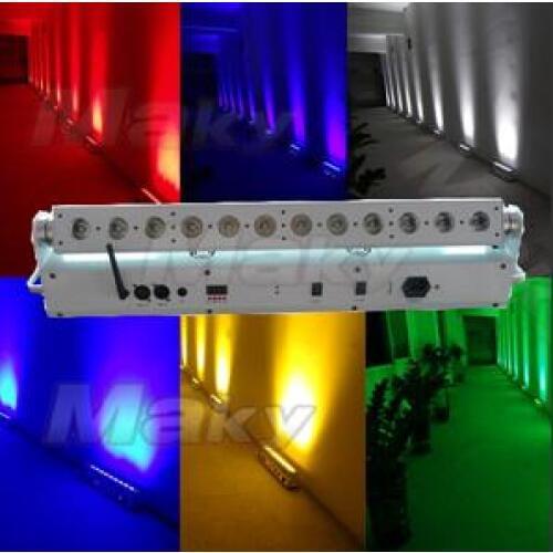 1UNIT 12PCS led battery&wireless RGBWAUV wall washer club party stage KTV dance bar liminaires theatre cyclorama illuminacion