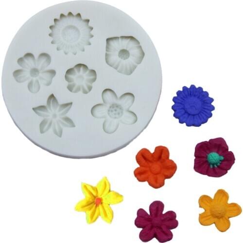 1PC Sunflower Flower Shape Silicone Mold Chocolate Fondant Flower Cake Decoration Kitchen Baking Tools LB 602