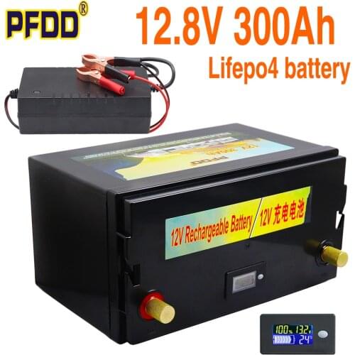 12V 300Ah LiFePO4 Battery 200AH 100AH BMS Lithium Power Batteries 12.8V For RV Campers Golf Cart Off-Road Off-Grid Solar Wind