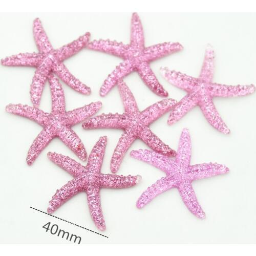 40mm 10PCS Light Purple Resin Starfish Cabochon|Starfish miniatures|HOME DIY Miniatures|Resin Flatback Sea Star Cabochons