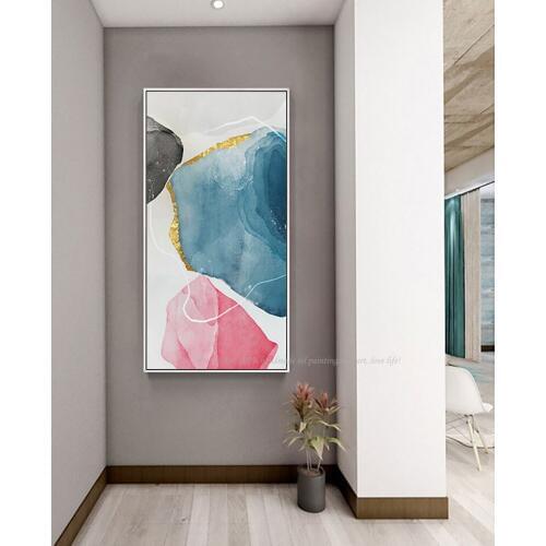 Laminas decorativas pared cuadros handmade vintage pink abstract canvas painting decoration for living room art wall pictures