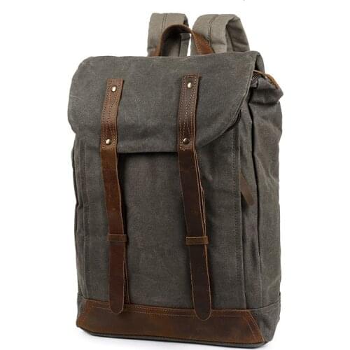 VZVA Batik Canvas Backpack Retro Backpack Waterproof Outdoor Travel Backpack Mens Bag Backpack Oil Wax Canvas Bag