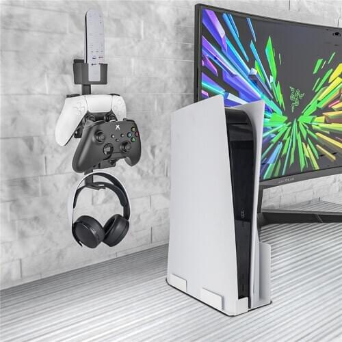 Game Controller Wall Mounted Bracket Gamepad Holder Headset Hanger for PS5/PS4/xBox/Switch Game Accessories