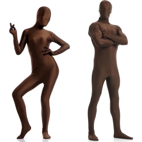 Customized Zentai Costumes Full Body Skin Suit Catsuit Halloween Costumes Adult Bodysuit add crotch zipper open eyes open mouth