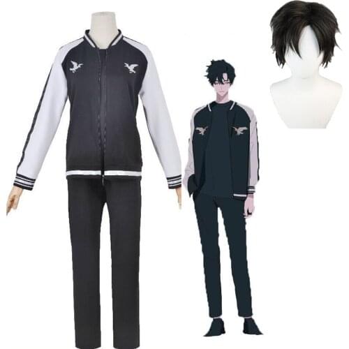 Limit DEVIL GAME Time Agent Cheng Xiaoshi Cosplay Mens Jacket Pants Styled Short Black Wig Halloween Carnival Party Anime Props