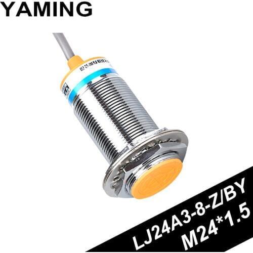 LJ24A3-8-Z/BY Inductance Type Proximity Switch Sensor Metal M24 Direct Three Wire Normally Open/Close Detecting Distance 8mm