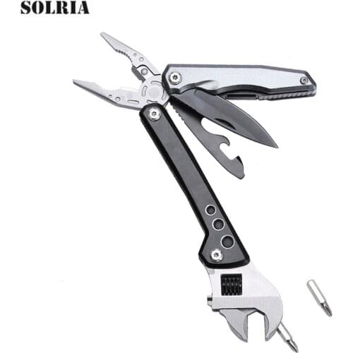 Multifunctional Folding Knife Adjustable Wrench Pliers Hammer Portable Camping Hiking Tools Set for Outdoor Hiking Fishing