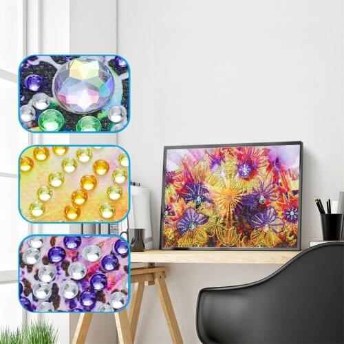 Colorful Flower Special Shaped Diamond Painting DIY 5D Partial Drill Cross Stitch Kits Crystal Multicolor peinture diamant