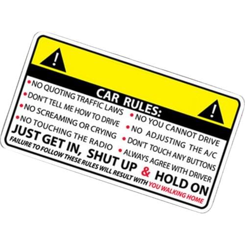 Car Window Adhesive Vinyl Decals Reflective Safety Rules Sticker Automobile Safety Warning Rules Sticker For Jeep Decals