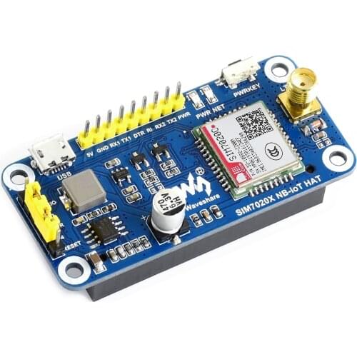 NB-IoT HAT for Raspberry Pi Based on SIM7020C B1/B3/B5/B8/B20/B28 Bands supports LWM2M/COAP/MQTT, etc