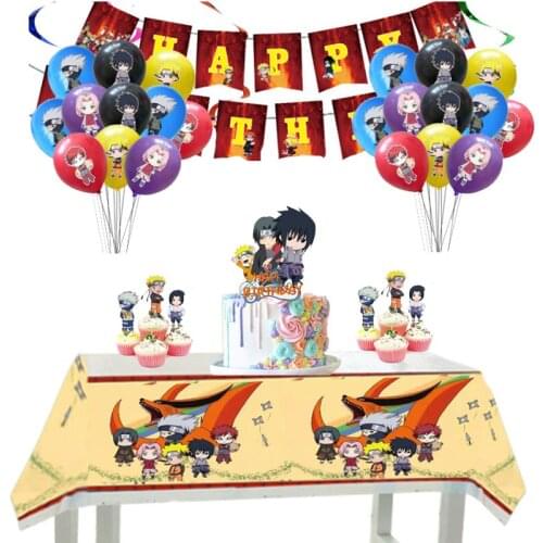 NarutoTheme Kid Birthday Party Supplies Kid Disposable Tableware Party Balloon Set Birthday Party Decorations Supplies
