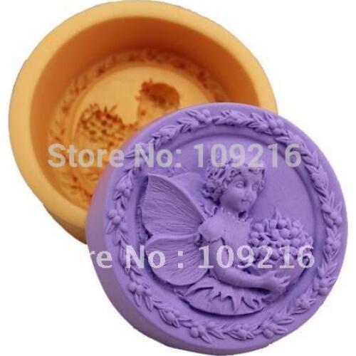 Wholesale!!! Little Angel with Hold Flower (R0558) Silicone Handmade Soap Mold DIY Mold