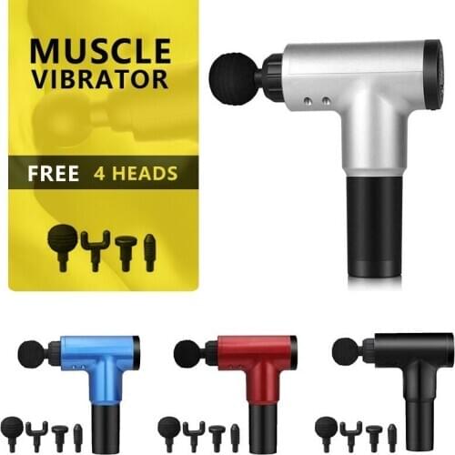 Fascia gun Massage Gun Cordless Rechargeable Deep Tissue Massager Portable Massage Device Body vibrator with 4Massage Head